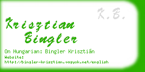 krisztian bingler business card